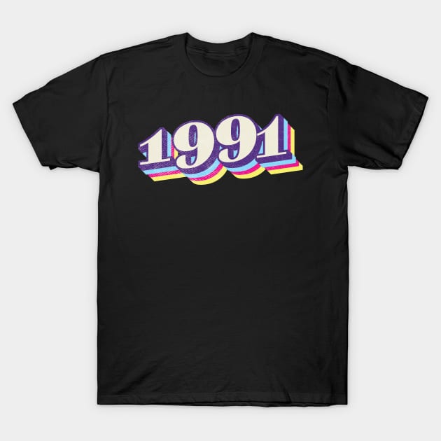 1991 Birthday Year T-Shirt by Vin Zzep